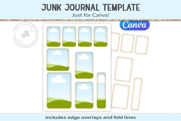 Download Junk Journal Canva Frames Template - Canva frames template Collection