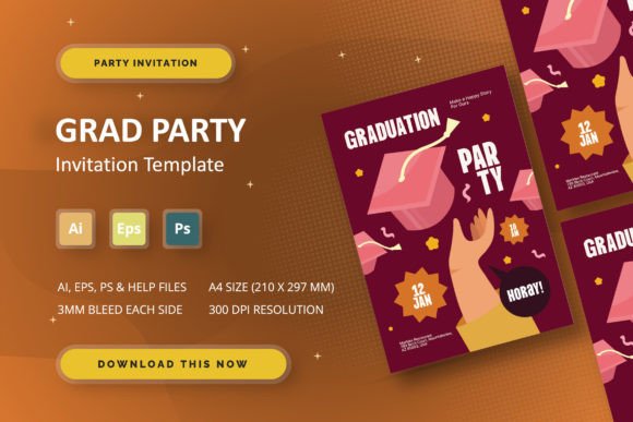 Download Grad Party - Party Invitation - Grad party Collection