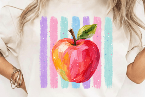 Download Coastal Apple Stripes Teacher PNG - Premium Bundle