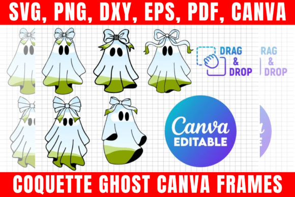 Download Coquette Ghost Canva Frames Template - Canva frames template Collection