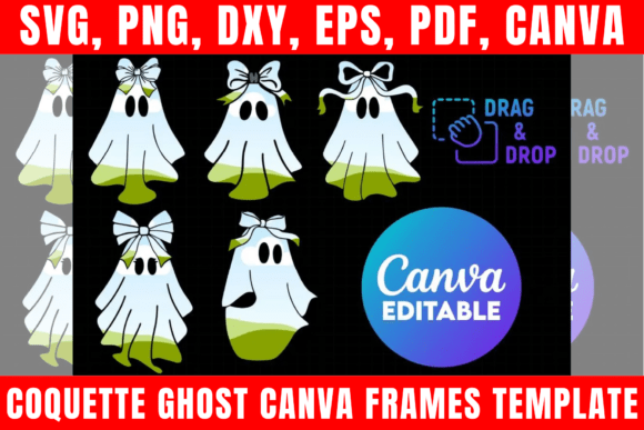 Download Coquette Ghost Canva Frames Template - Canva frames template Collection