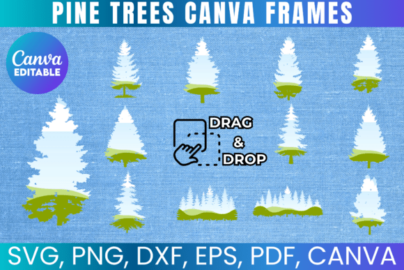 Download Pine Trees Canva Frames Template Bundle - Canva frames template Collection