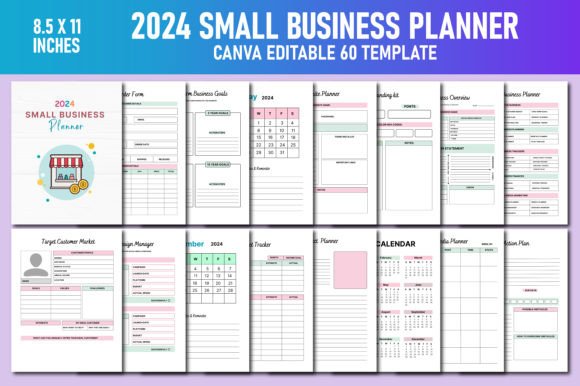 Download 2024 Small Business Planner Canva KDP - Small business planner Collection