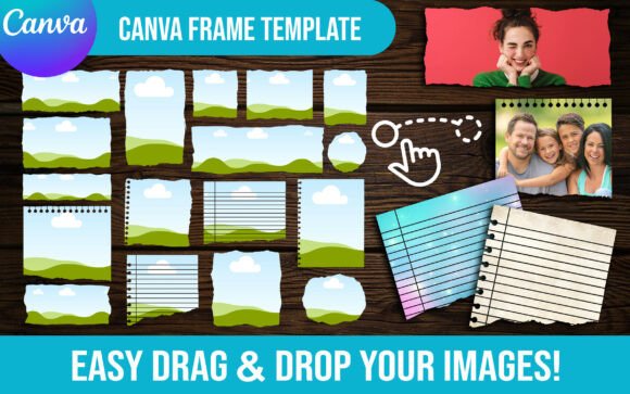 Download Torn Paper Canva Frames Template Bundle - Canva frames template Collection