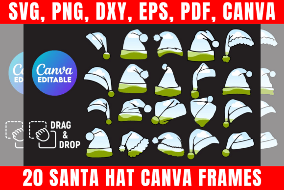 Download 20 Santa Hat Canva Frames Template - Canva frames template Collection