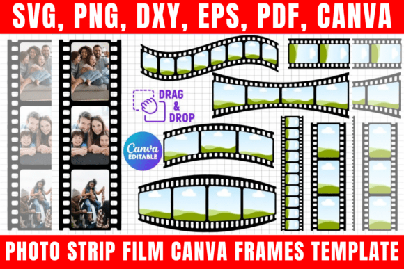 Download Photo Strip Film Canva Frames Template - Canva frames template Collection